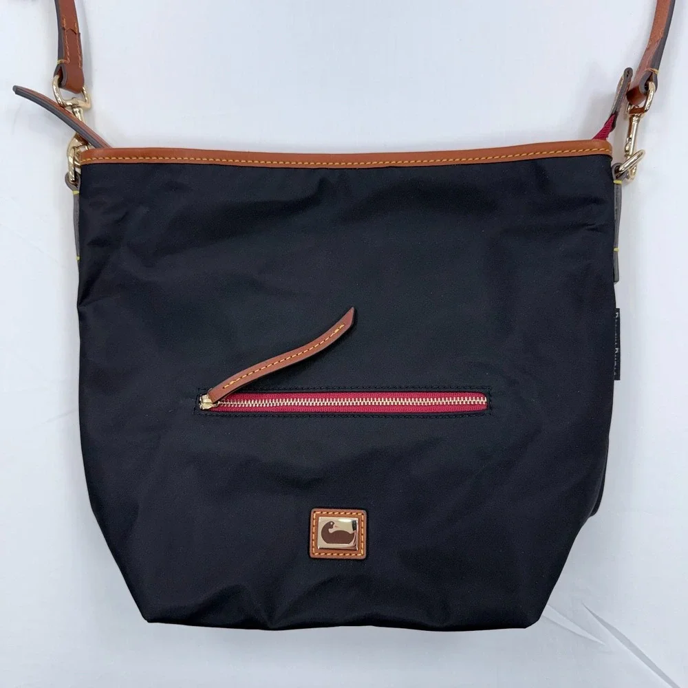 Dooney‎ & Bourke Wayfarer Small Hobo Crossbody Bag Nylon All Weather Black Purse